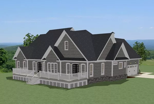 One Story Cape Cod Style House Plan 9377: Pinehurst - 9377